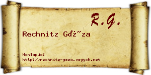Rechnitz Géza névjegykártya
